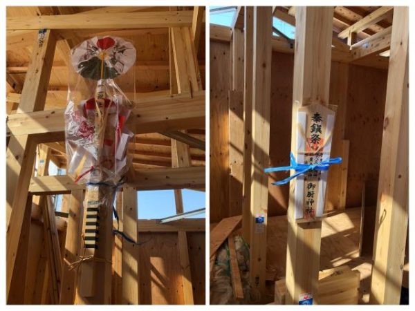 木造一戸建て新築工事/祝上棟